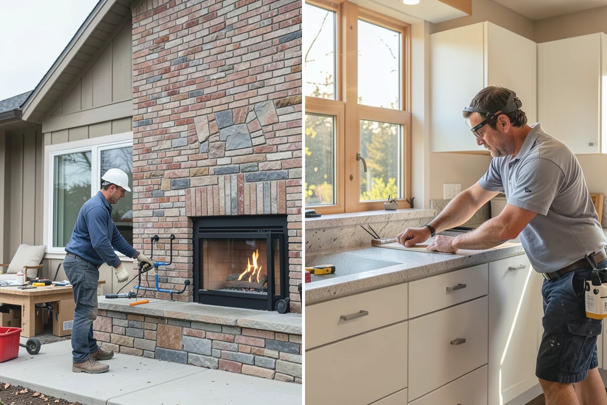 Quartz Countertop Installation in Medina, King County, WA - Template cabinets after they are installed and level