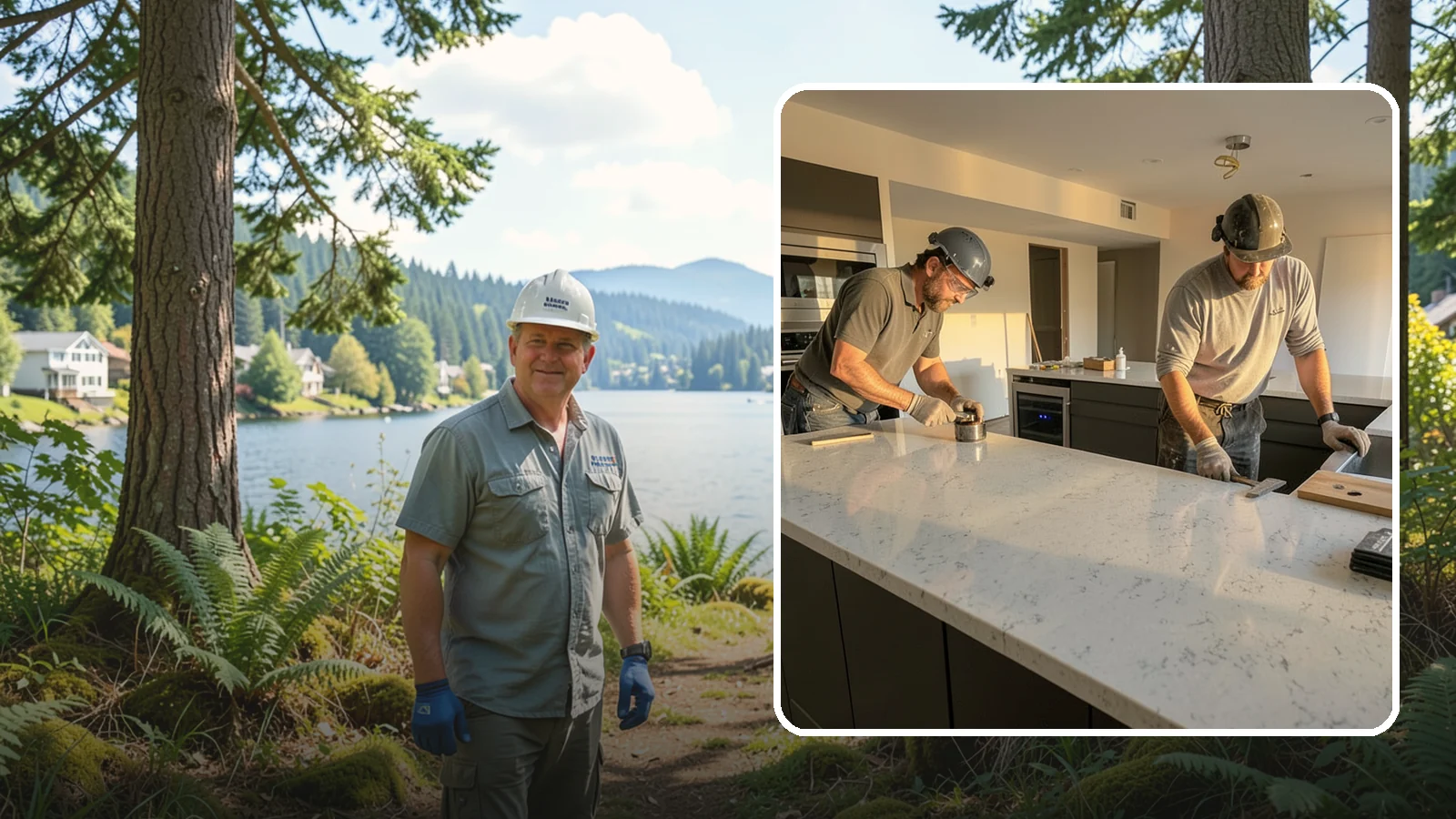 Quartz Countertop Installation in Milton, King County, WA - Durable, low-maintenance quartz countertop installation with consistent patterns and stain-resistant surfaces for busy kitchens.