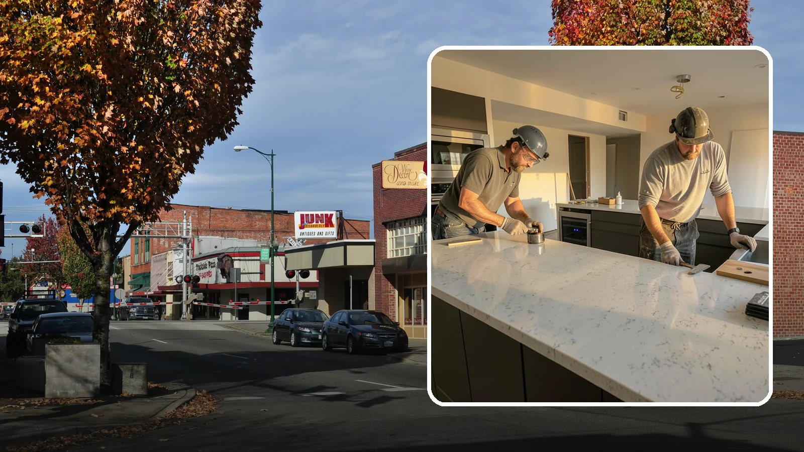 Quartz Countertop Installation in Puyallup, Pierce County, WA - Durable, low-maintenance quartz countertop installation with consistent patterns and stain-resistant surfaces for busy kitchens.