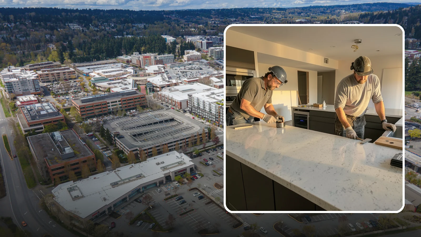 Quartz Countertop Installation in Redmond, King County, WA - Durable, low-maintenance quartz countertop installation with consistent patterns and stain-resistant surfaces for busy kitchens.