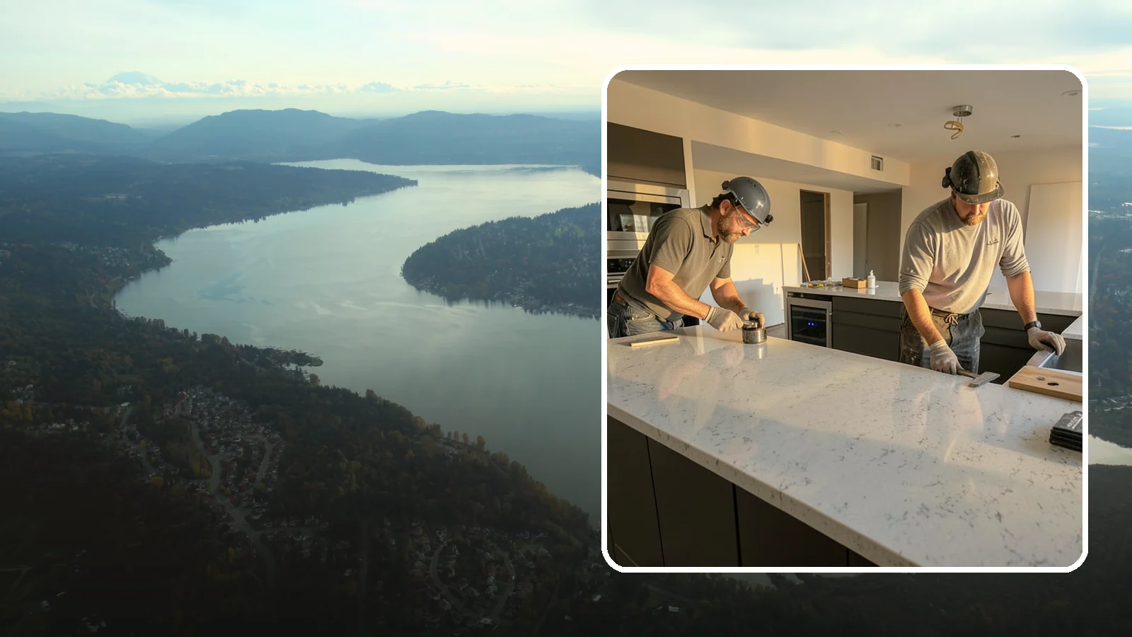 Quartz Countertop Installation in Sammamish, King County, WA - Durable, low-maintenance quartz countertop installation with consistent patterns and stain-resistant surfaces for busy kitchens.