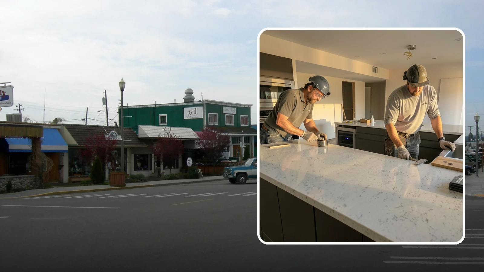 Quartz Countertop Installation in Stanwood, Snohomish County, WA - Durable, low-maintenance quartz countertop installation with consistent patterns and stain-resistant surfaces for busy kitchens.