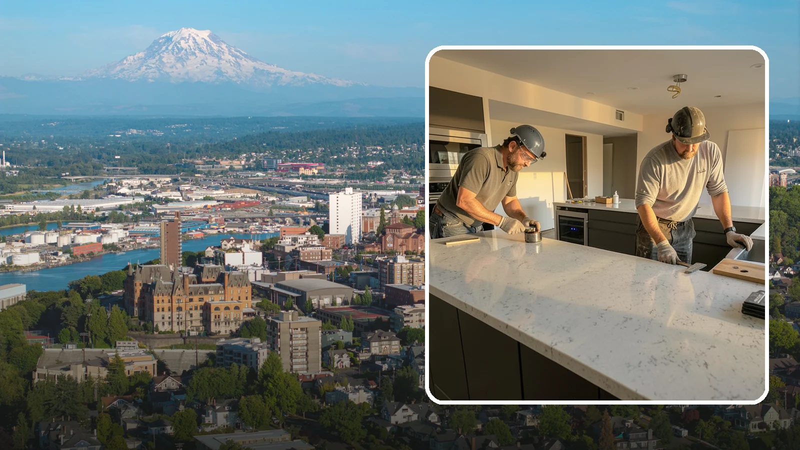 Quartz Countertop Installation in Tacoma, Pierce County, WA - Durable, low-maintenance quartz countertop installation with consistent patterns and stain-resistant surfaces for busy kitchens.