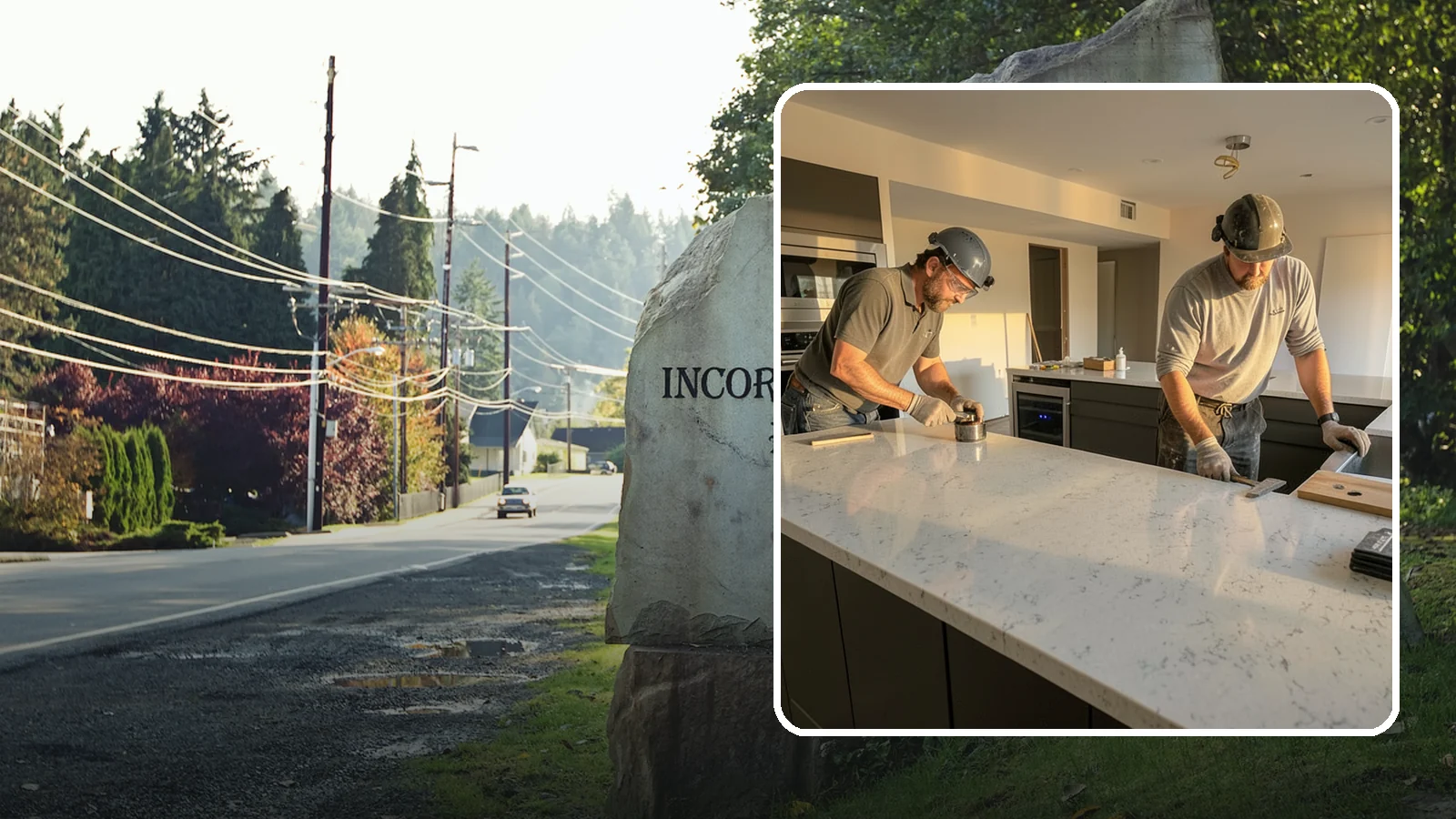 Quartz Countertop Installation in Wilkeson, Pierce County, WA - Durable, low-maintenance quartz countertop installation with consistent patterns and stain-resistant surfaces for busy kitchens.