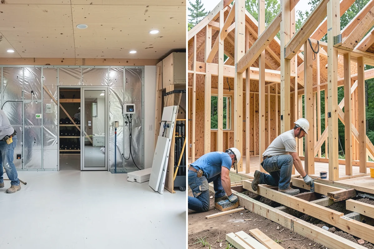 Quartz Countertop Installation in Woodinville, King County, WA - Template cabinets after they are installed and level