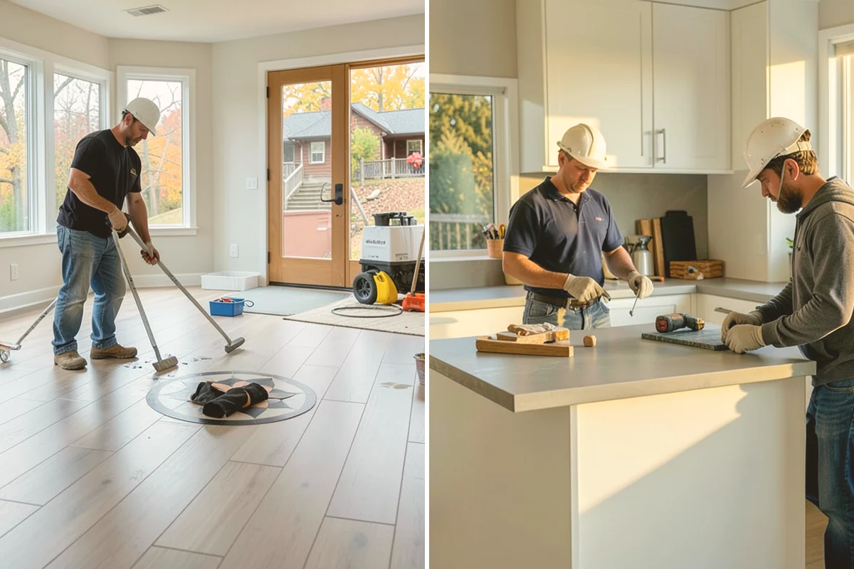 Quartzite Countertop Installation in Bellevue, King County, WA - Select quartzite slabs and plan the layout