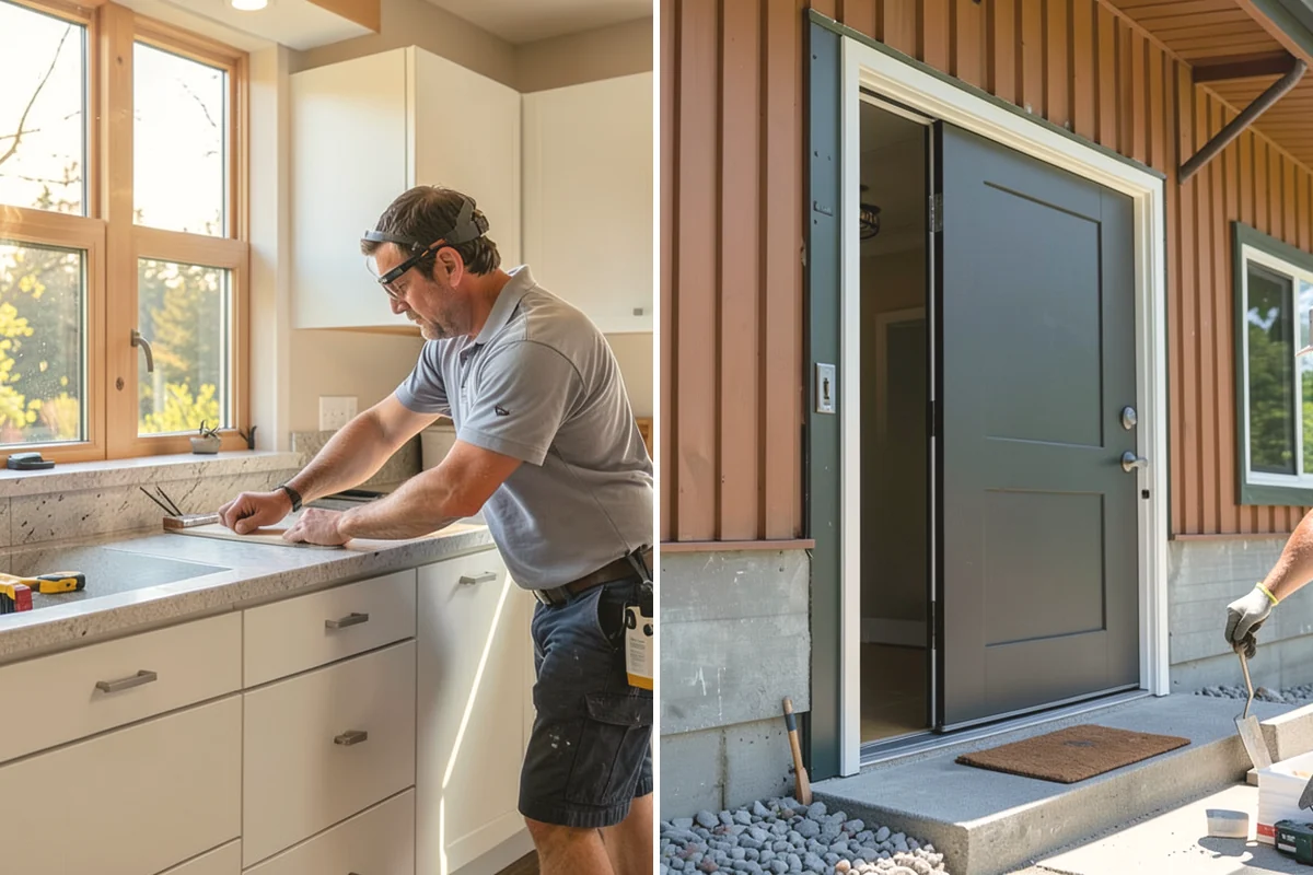 Quartzite Countertop Installation in Burien, King County, WA - Select quartzite slabs and plan the layout