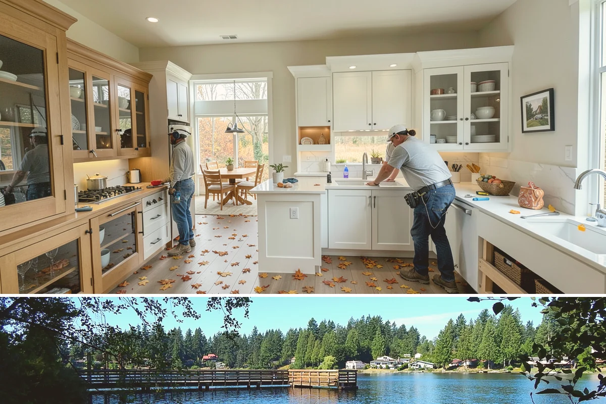 Quartzite Countertop Installation in Federal Way, King County, WA - Quartzite installs indoors any time of year, unaffected by Western Washington's wet season.