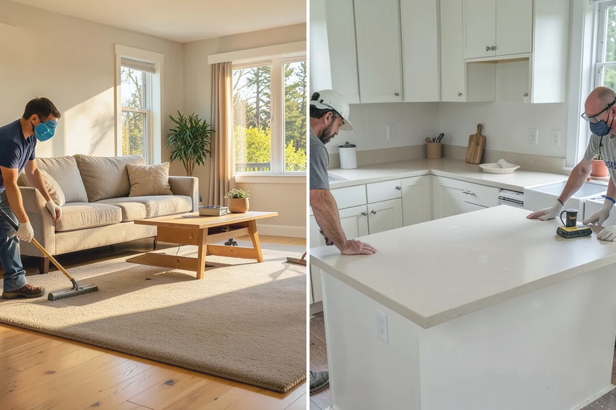 Quartzite Countertop Installation in Granite Falls, Snohomish County, WA - Select quartzite slabs and plan the layout