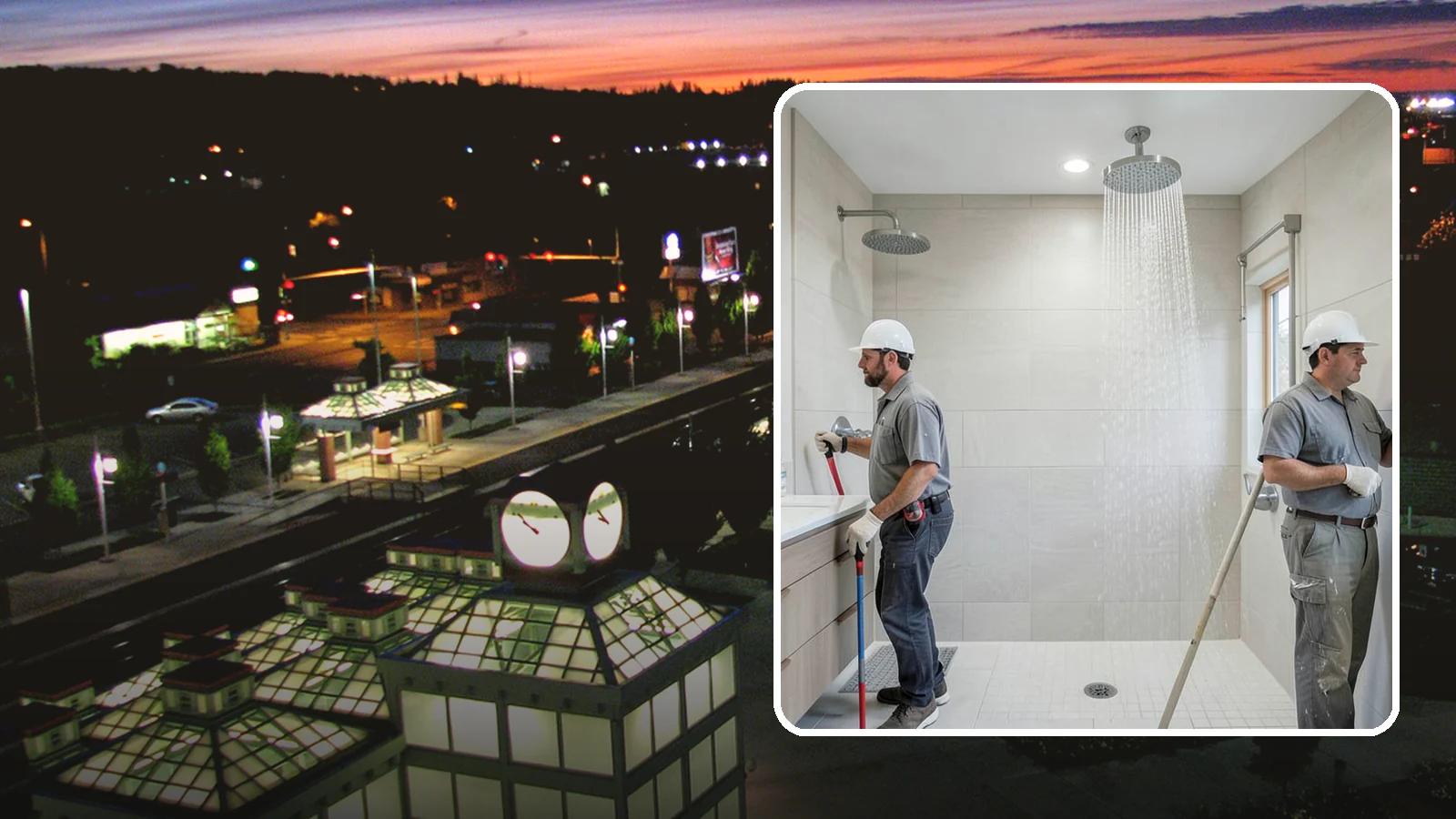 Rainfall Shower Installation in Auburn, King County, WA - A rainfall shower installation delivers a gentle, overhead cascade for a spa-like rinse.
