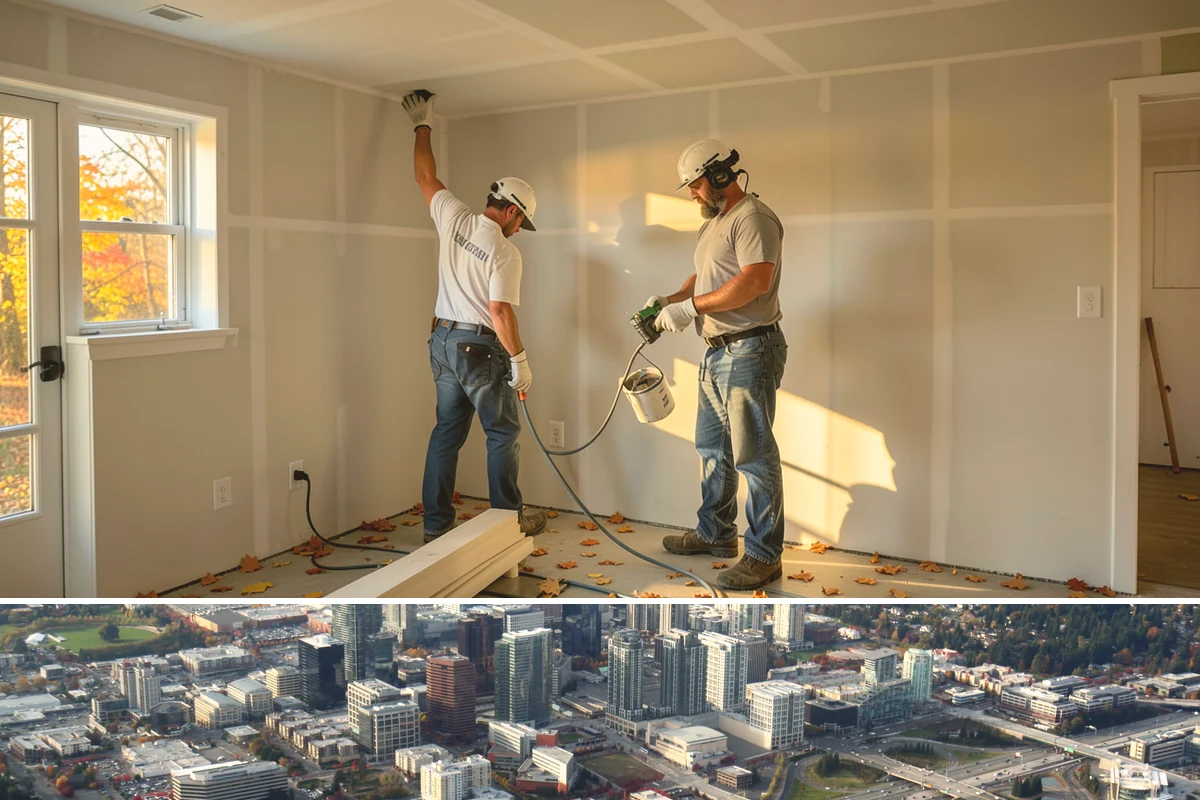 Rainfall Shower Installation in Bellevue, King County, WA - A rainfall head is a welcome comfort during long rainy winters, making the cool season a fitting time to install one.