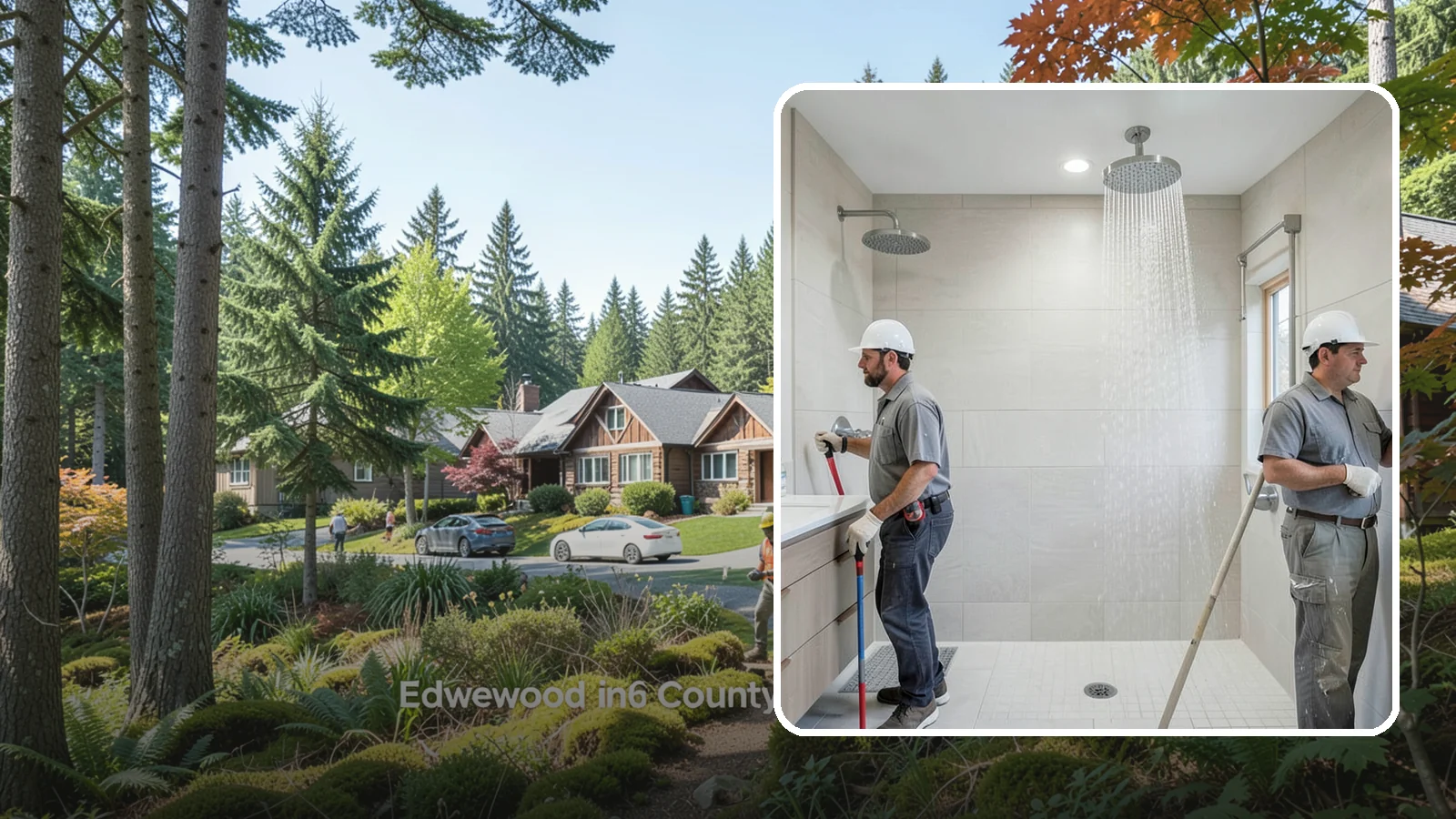 Rainfall Shower Installation in Edgewood, Pierce County, WA - A rainfall shower installation delivers a gentle, overhead cascade for a spa-like rinse.