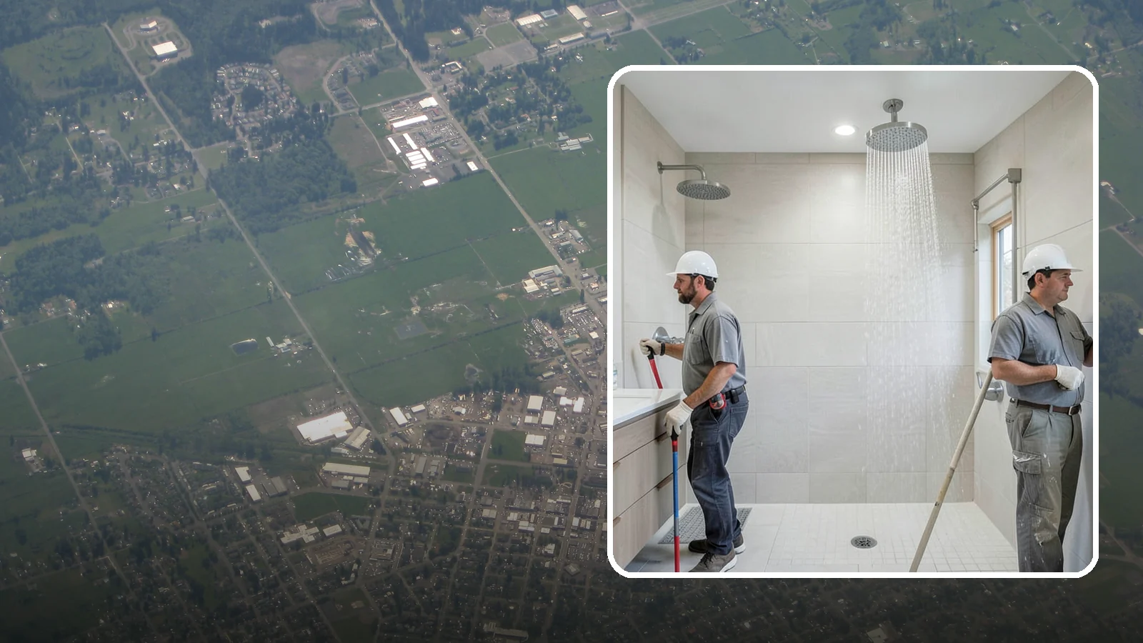 Rainfall Shower Installation in Enumclaw, King County, WA - A rainfall shower installation delivers a gentle, overhead cascade for a spa-like rinse.