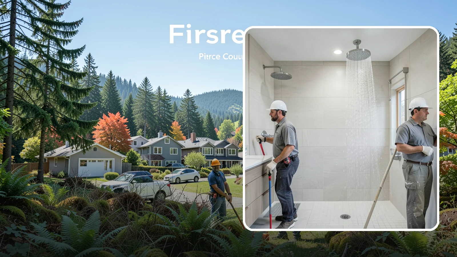 Rainfall Shower Installation in Fircrest, Pierce County, WA - A rainfall shower installation delivers a gentle, overhead cascade for a spa-like rinse.