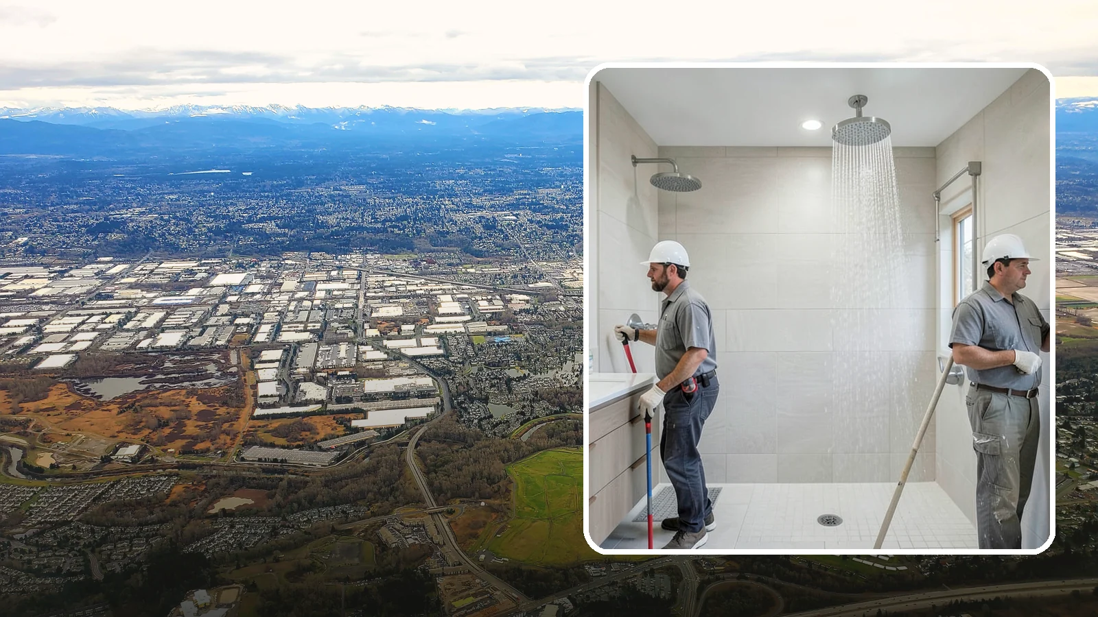 Rainfall Shower Installation in Kent, King County, WA - A rainfall shower installation delivers a gentle, overhead cascade for a spa-like rinse.