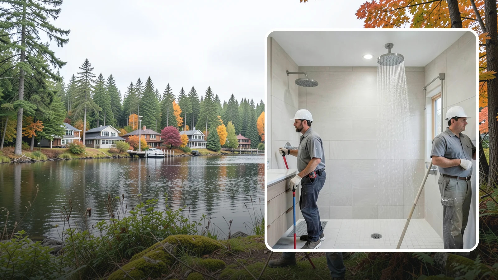 Rainfall Shower Installation in La Conner, Skagit County, WA - A rainfall shower installation delivers a gentle, overhead cascade for a spa-like rinse.