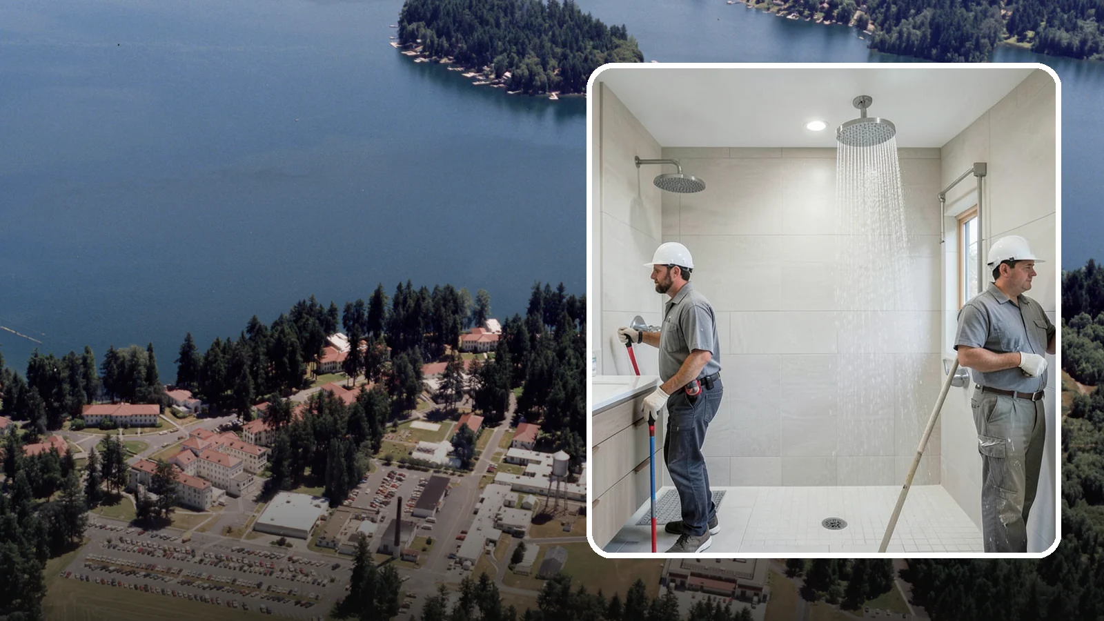 Rainfall Shower Installation in Lakewood, Pierce County, WA - A rainfall shower installation delivers a gentle, overhead cascade for a spa-like rinse.