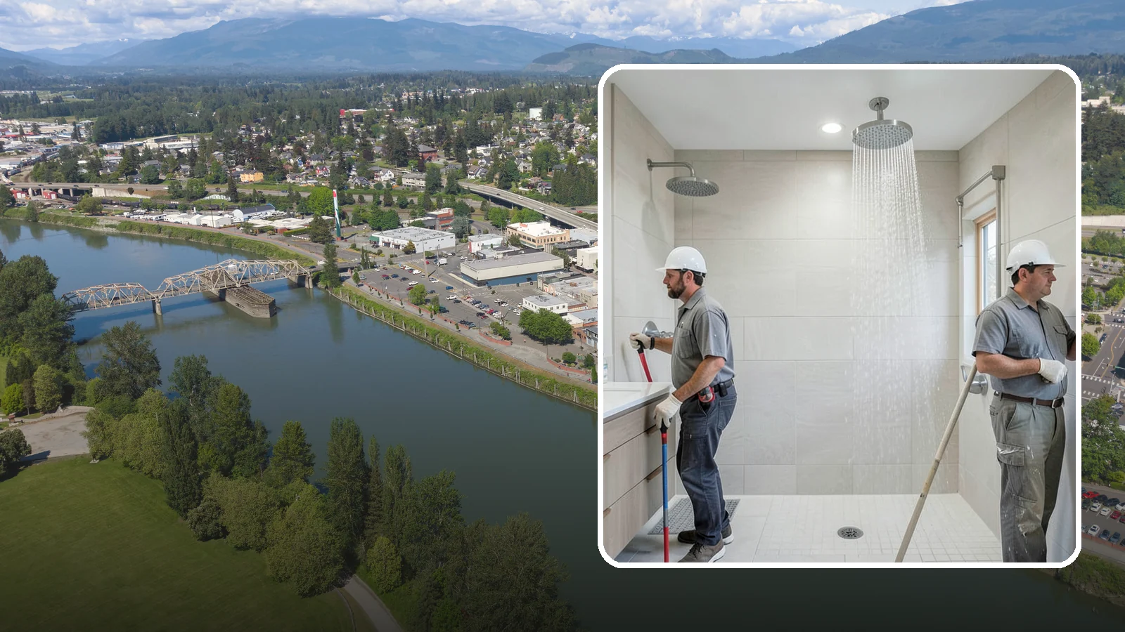 Rainfall Shower Installation in Mount Vernon, Skagit County, WA - A rainfall shower installation delivers a gentle, overhead cascade for a spa-like rinse.