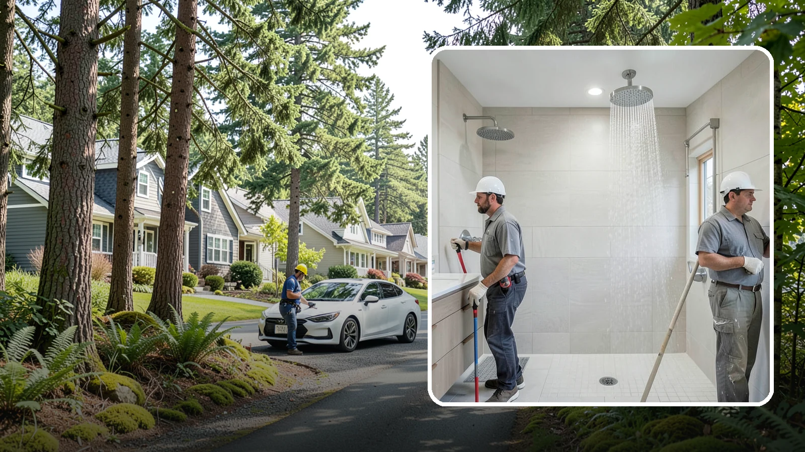 Rainfall Shower Installation in Normandy Park, King County, WA - A rainfall shower installation delivers a gentle, overhead cascade for a spa-like rinse.