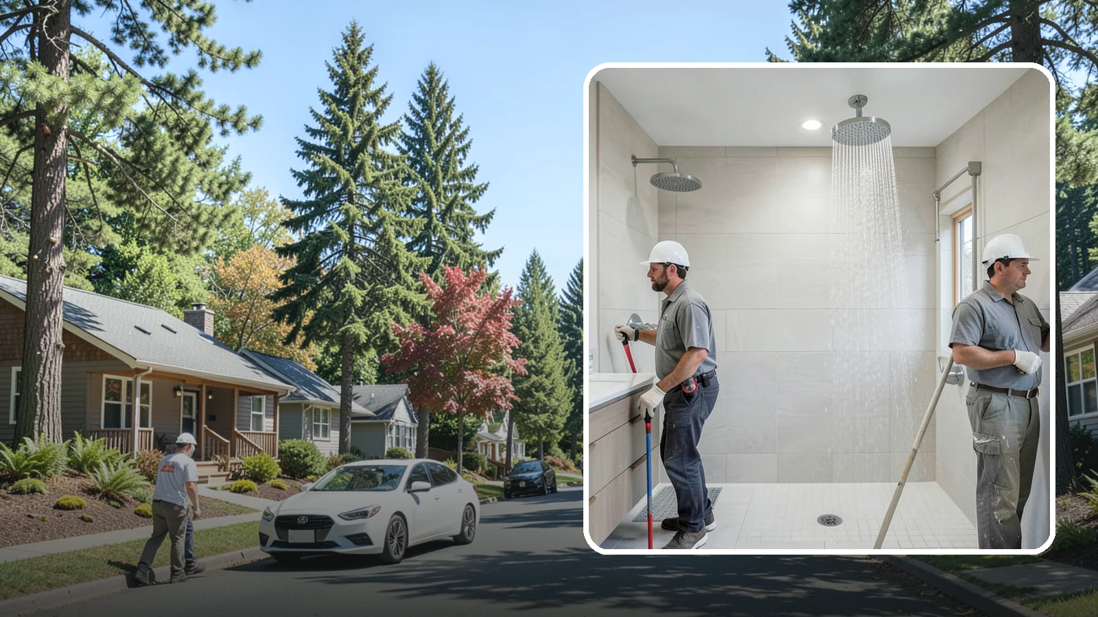 Rainfall Shower Installation in Orting, Pierce County, WA - A rainfall shower installation delivers a gentle, overhead cascade for a spa-like rinse.