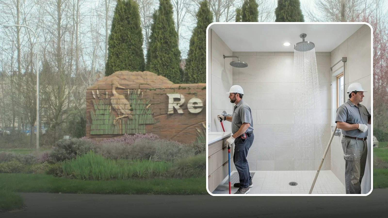 Rainfall Shower Installation in Renton, King County, WA - A rainfall shower installation delivers a gentle, overhead cascade for a spa-like rinse.