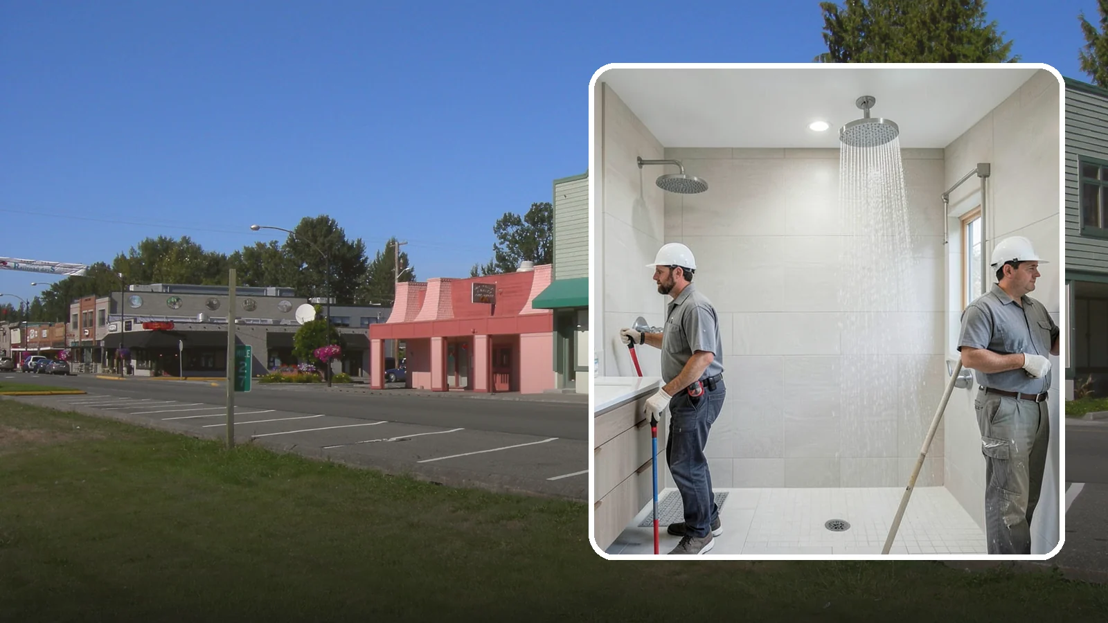Rainfall Shower Installation in Snoqualmie, King County, WA - A rainfall shower installation delivers a gentle, overhead cascade for a spa-like rinse.
