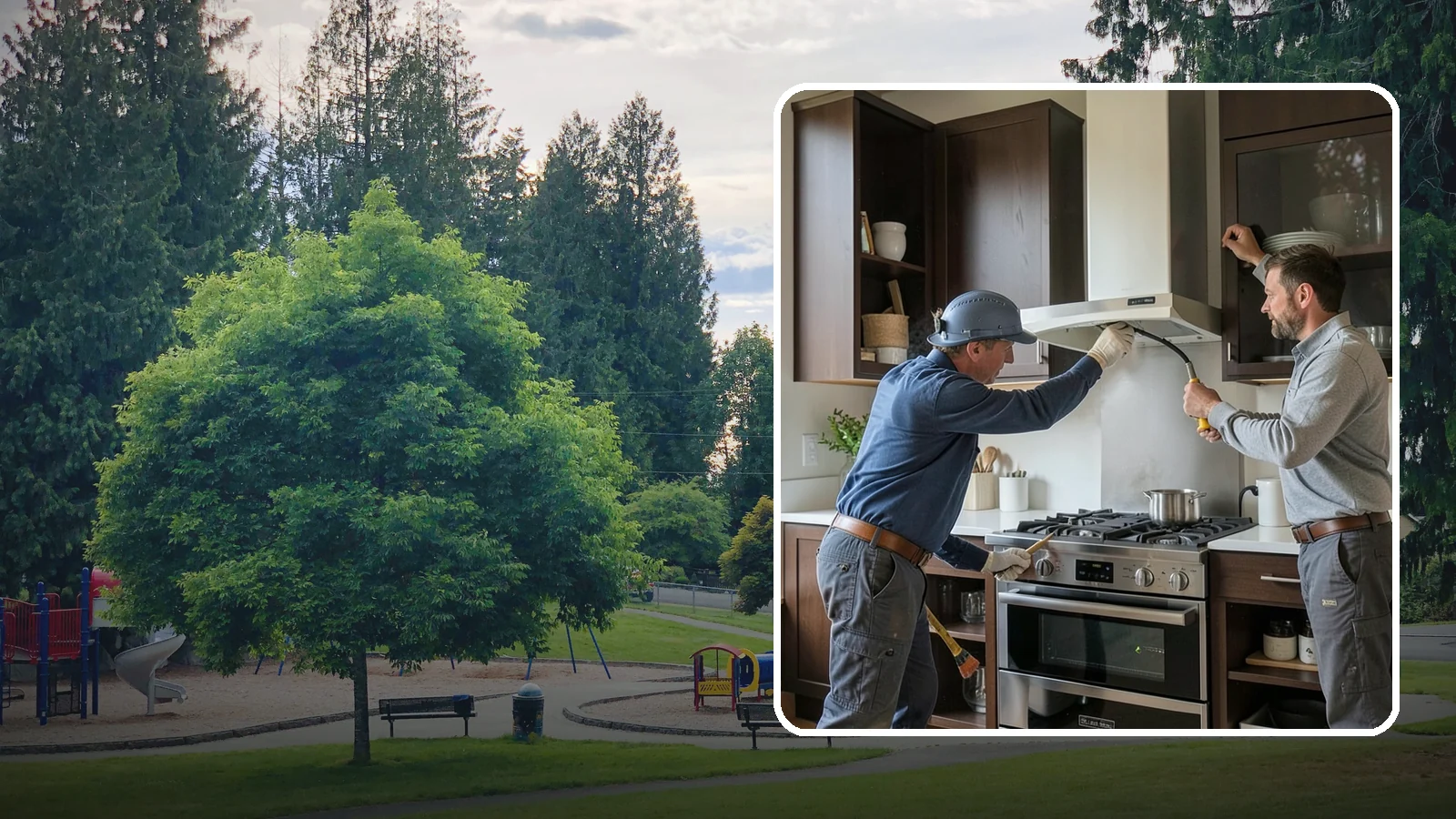 Range Hood Installation in Bonney Lake, Pierce County, WA - Installing a vented range hood to remove smoke, grease, and moisture from your kitchen air.