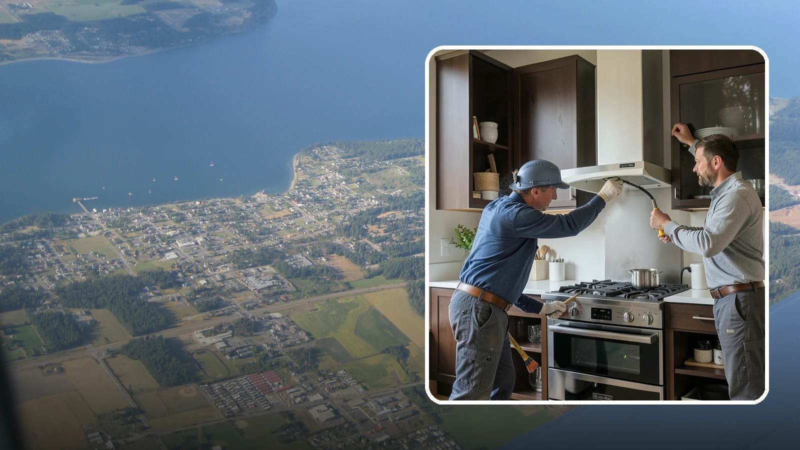 Range Hood Installation in Coupeville, Island County, WA - Installing a vented range hood to remove smoke, grease, and moisture from your kitchen air.