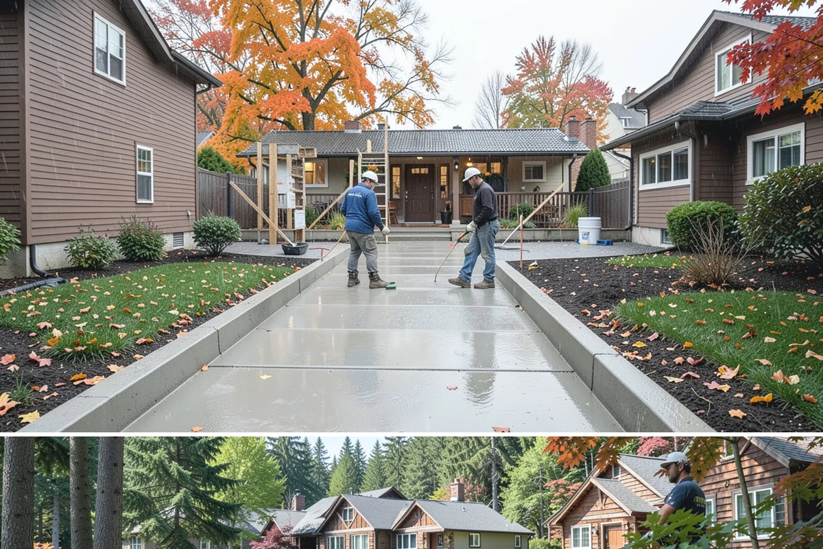 Range Hood Installation in Edgewood, Pierce County, WA - Cutting an exterior vent penetration is best done during a dry stretch to seal the opening cleanly.