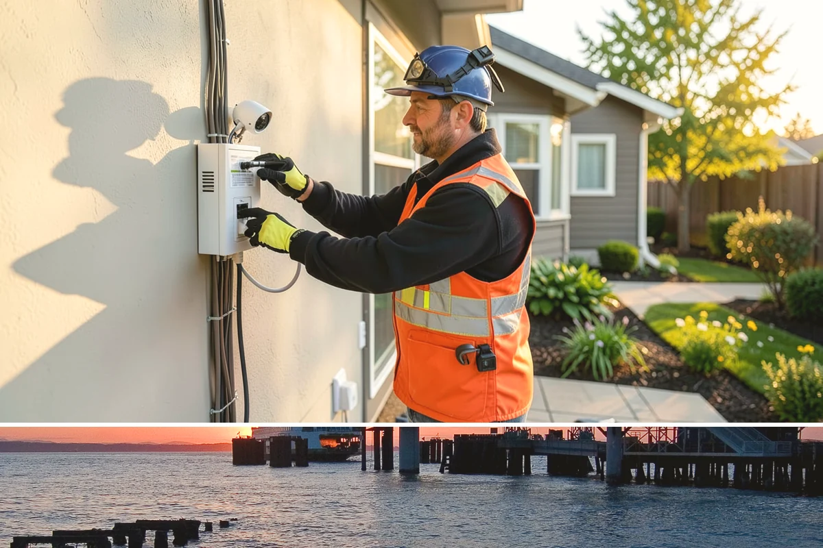 Range Hood Installation in Edmonds, Snohomish County, WA - Cutting an exterior vent penetration is best done during a dry stretch to seal the opening cleanly.