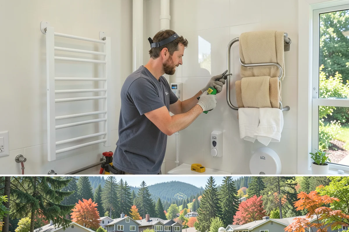 Range Hood Installation in Fircrest, Pierce County, WA - Cutting an exterior vent penetration is best done during a dry stretch to seal the opening cleanly.