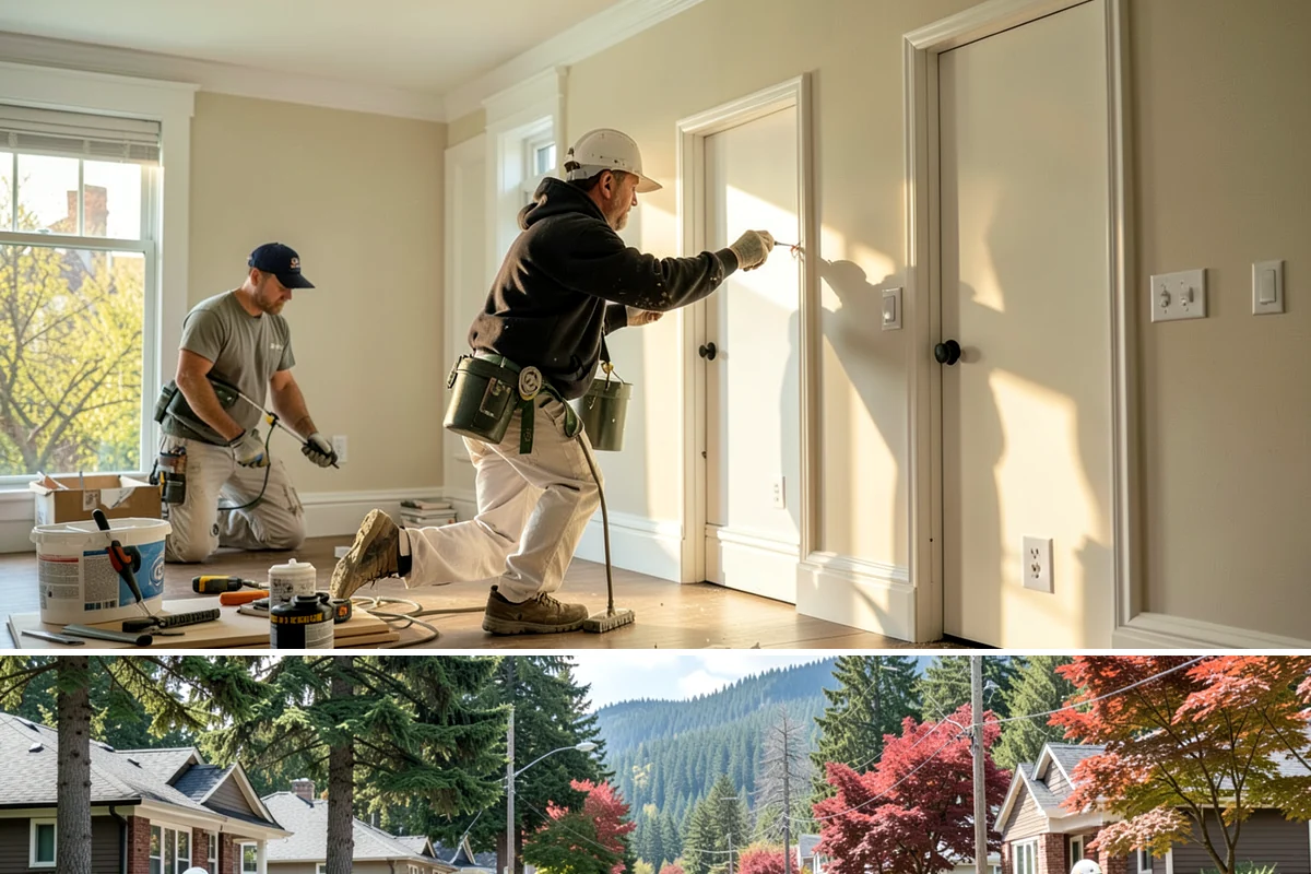 Range Hood Installation in Hunts Point, King County, WA - Cutting an exterior vent penetration is best done during a dry stretch to seal the opening cleanly.
