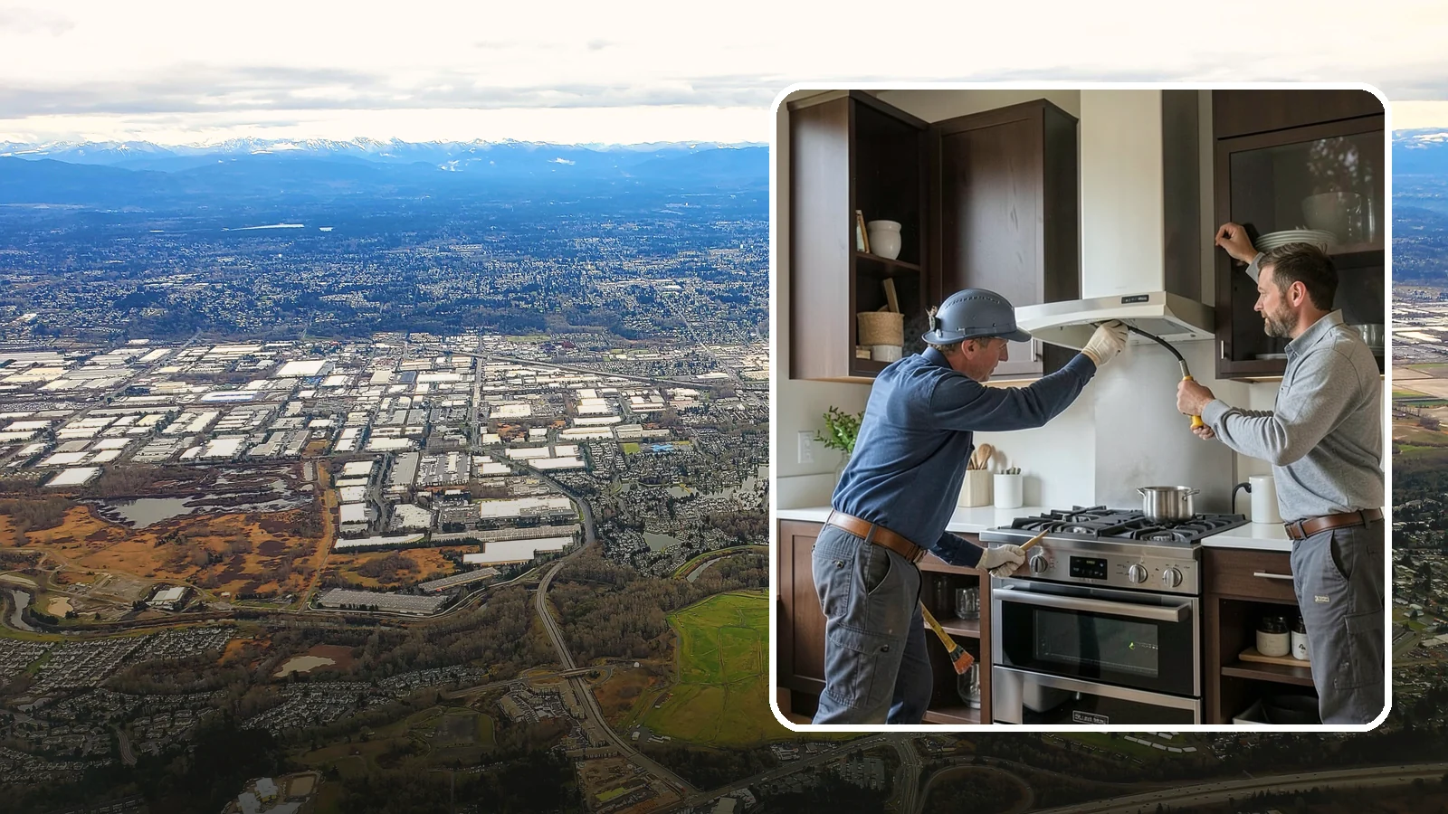Range Hood Installation in Kent, King County, WA - Installing a vented range hood to remove smoke, grease, and moisture from your kitchen air.