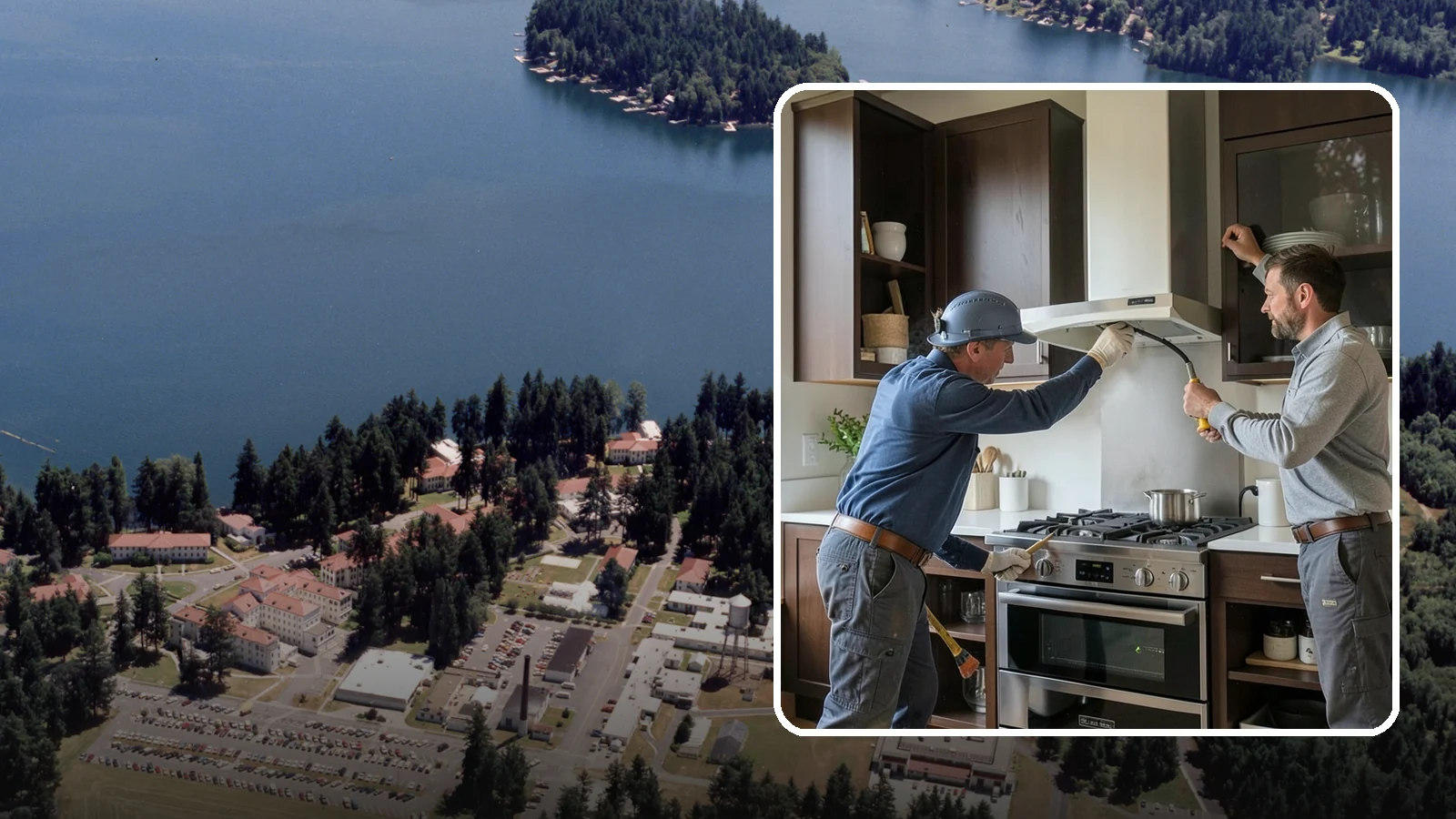 Range Hood Installation in Lakewood, Pierce County, WA - Installing a vented range hood to remove smoke, grease, and moisture from your kitchen air.