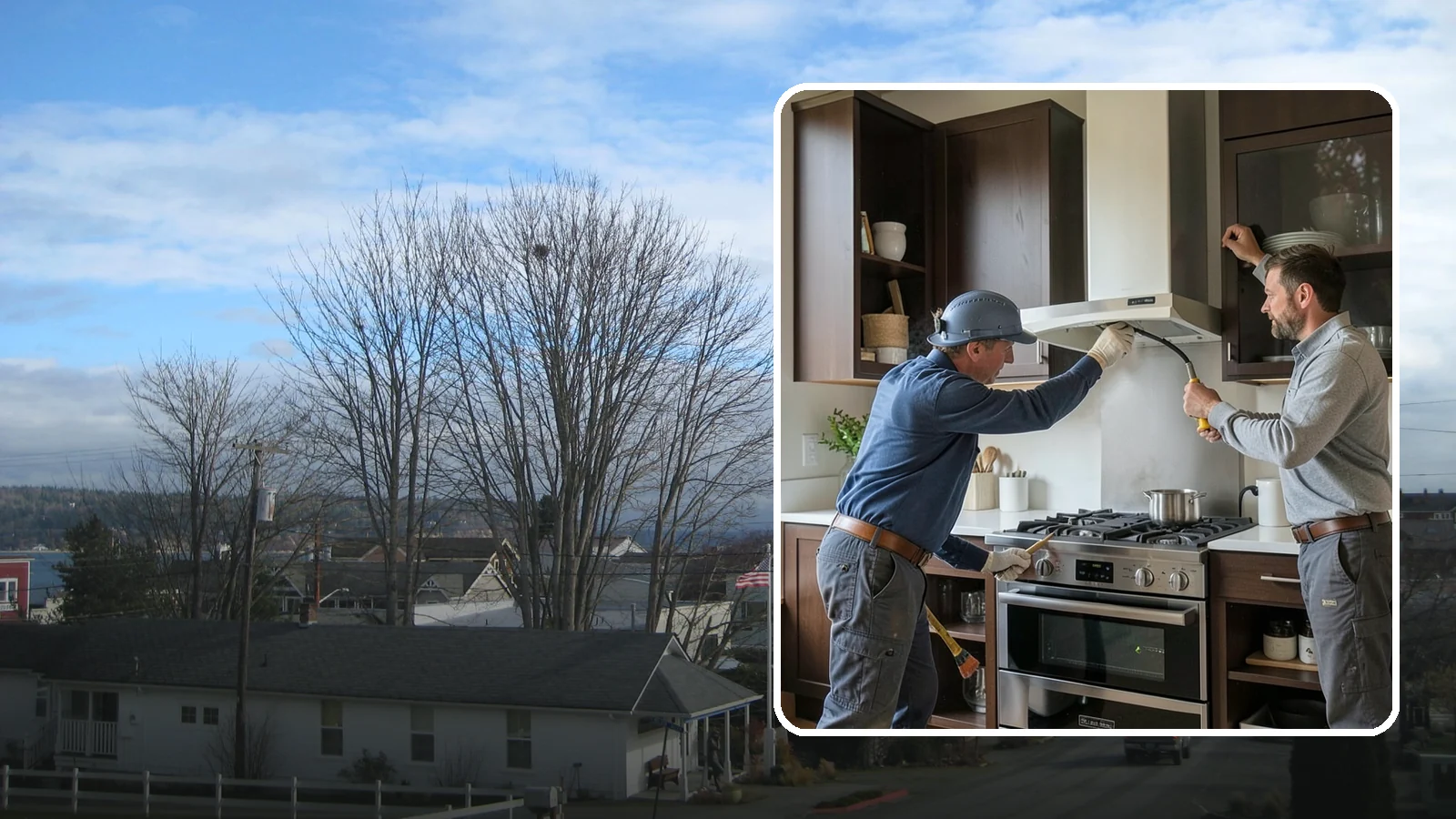 Range Hood Installation in Langley, Island County, WA - Installing a vented range hood to remove smoke, grease, and moisture from your kitchen air.