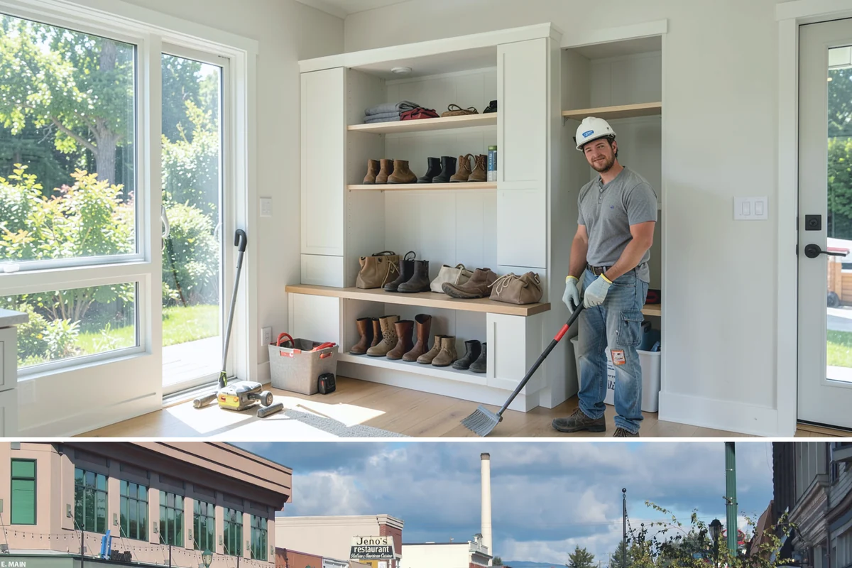 Range Hood Installation in Monroe, Snohomish County, WA - Cutting an exterior vent penetration is best done during a dry stretch to seal the opening cleanly.
