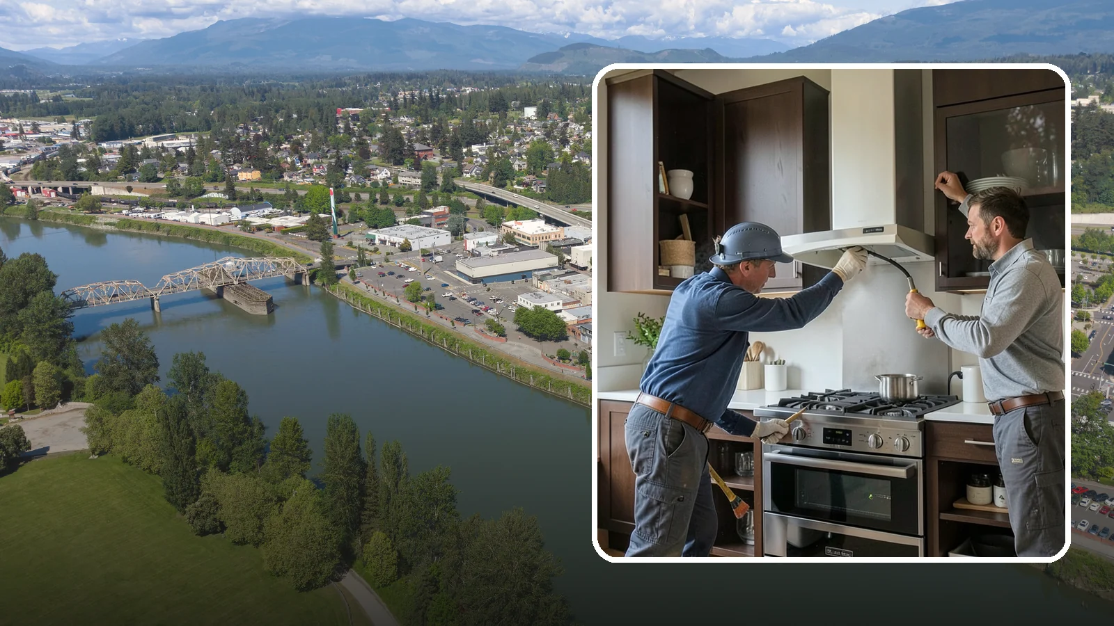 Range Hood Installation in Mount Vernon, Skagit County, WA - Installing a vented range hood to remove smoke, grease, and moisture from your kitchen air.