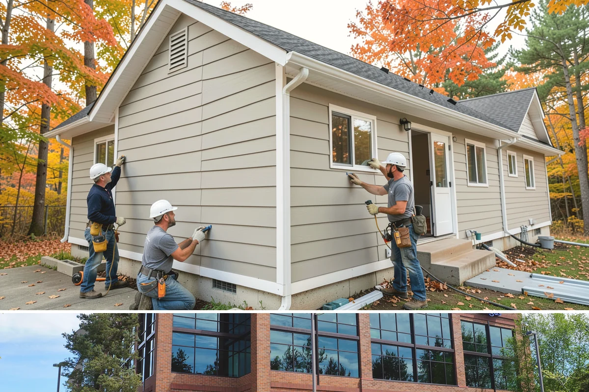 Range Hood Installation in Mountlake Terrace, Snohomish County, WA - Cutting an exterior vent penetration is best done during a dry stretch to seal the opening cleanly.