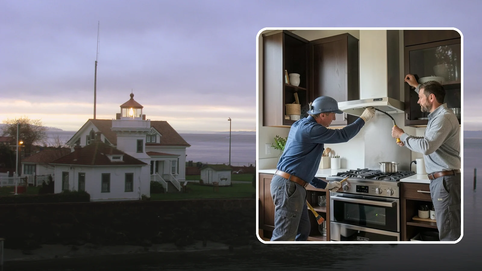 Range Hood Installation in Mukilteo, Snohomish County, WA - Installing a vented range hood to remove smoke, grease, and moisture from your kitchen air.