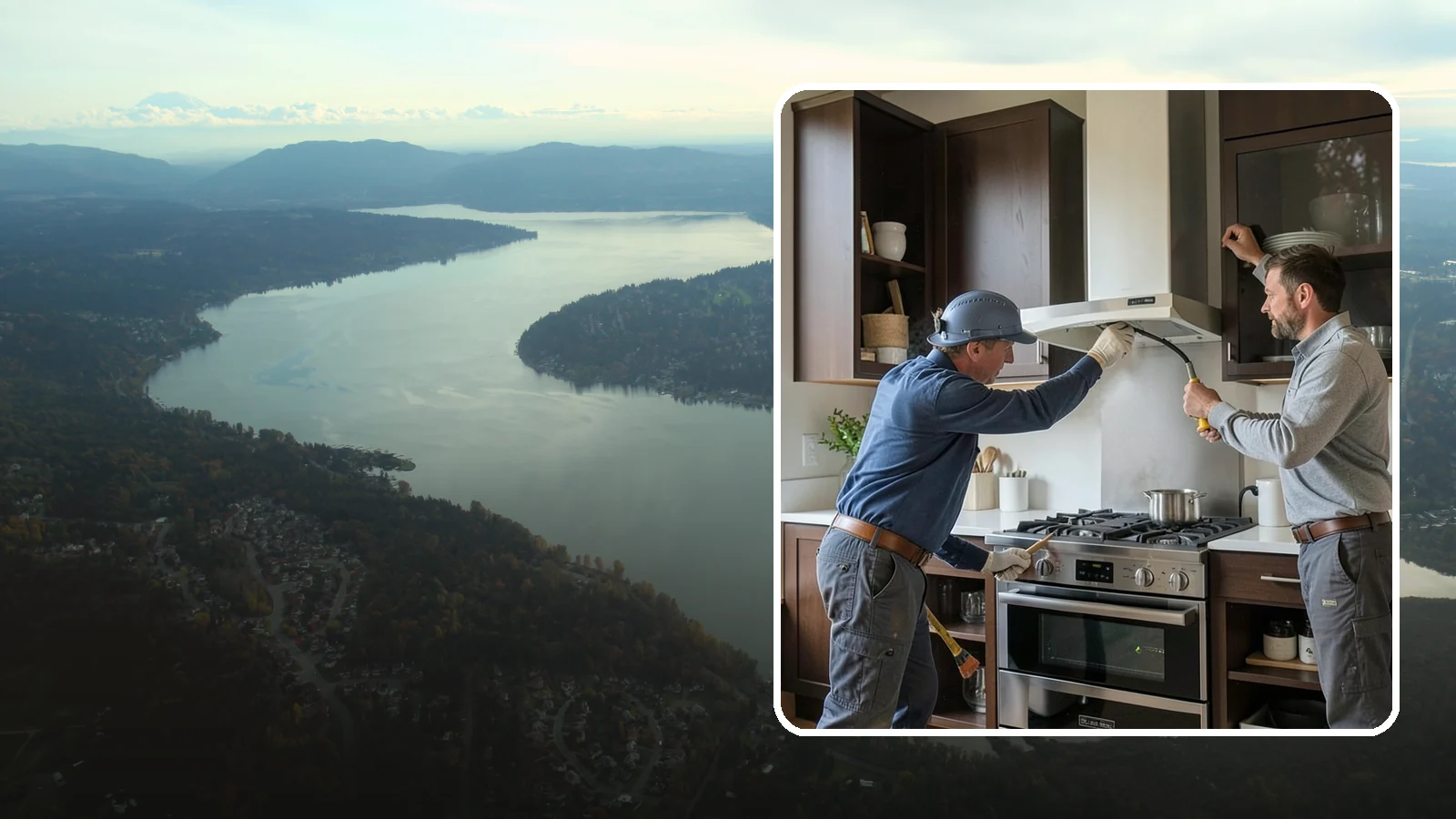 Range Hood Installation in Sammamish, King County, WA - Installing a vented range hood to remove smoke, grease, and moisture from your kitchen air.