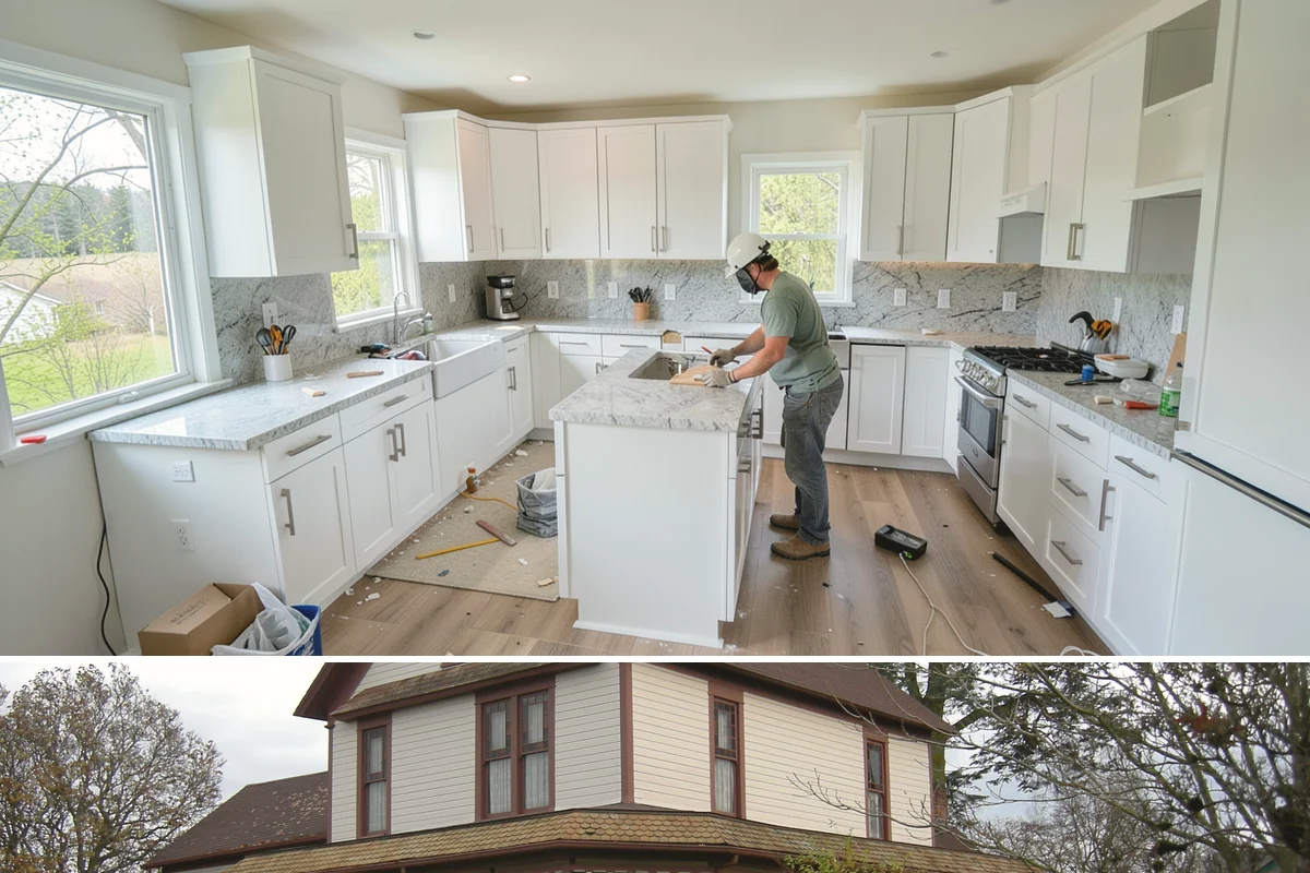 Range Hood Installation in Sumner, Pierce County, WA - Cutting an exterior vent penetration is best done during a dry stretch to seal the opening cleanly.