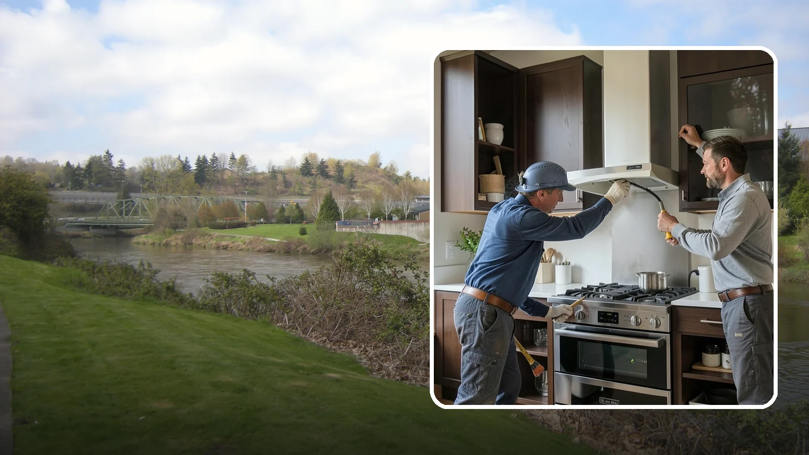 Range Hood Installation in Tukwila, King County, WA - Installing a vented range hood to remove smoke, grease, and moisture from your kitchen air.