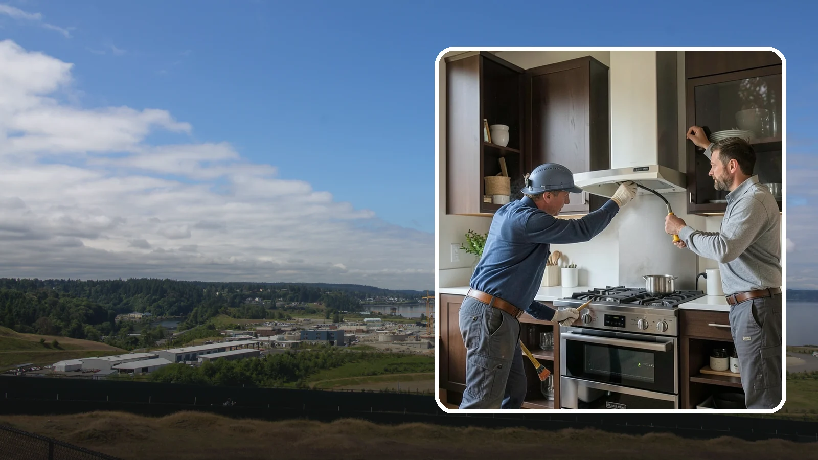 Range Hood Installation in University Place, Pierce County, WA - Installing a vented range hood to remove smoke, grease, and moisture from your kitchen air.