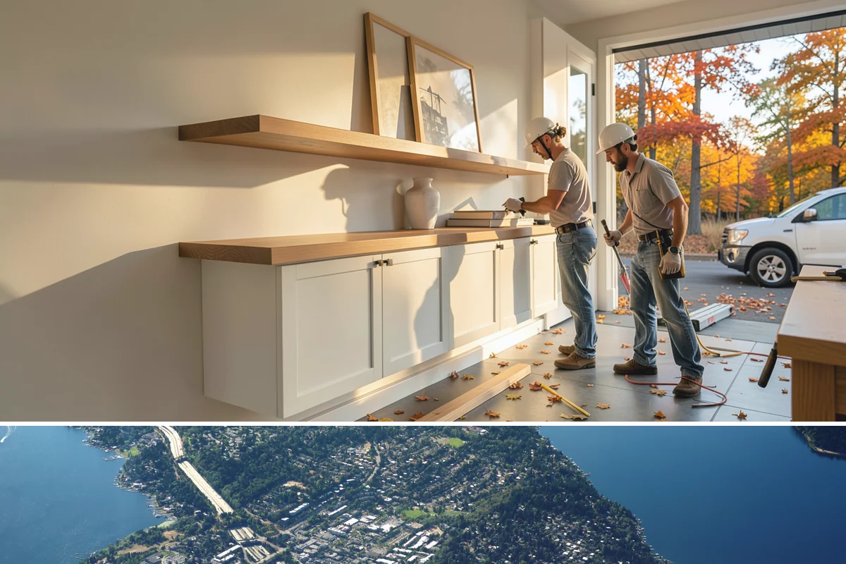 Reading Nook Construction in Mercer Island, King County, WA - Reading nooks are quick interior builds well suited to cozy winter scheduling.