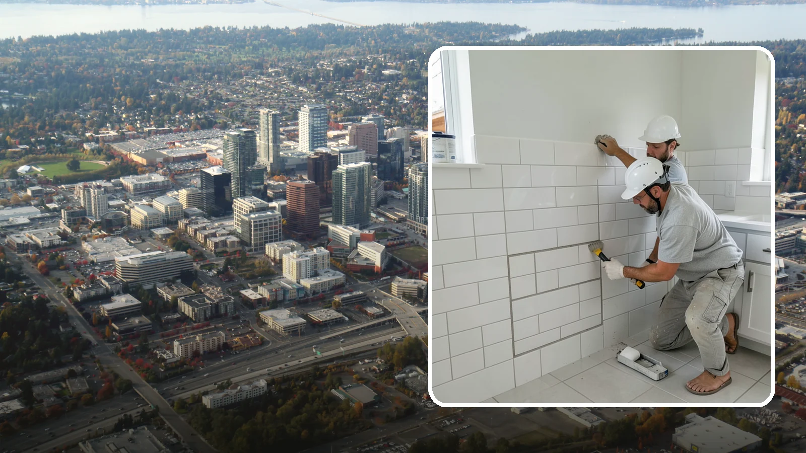 Regrouting in Bellevue, King County, WA - Full removal and replacement of aging grout to renew an entire tiled surface.