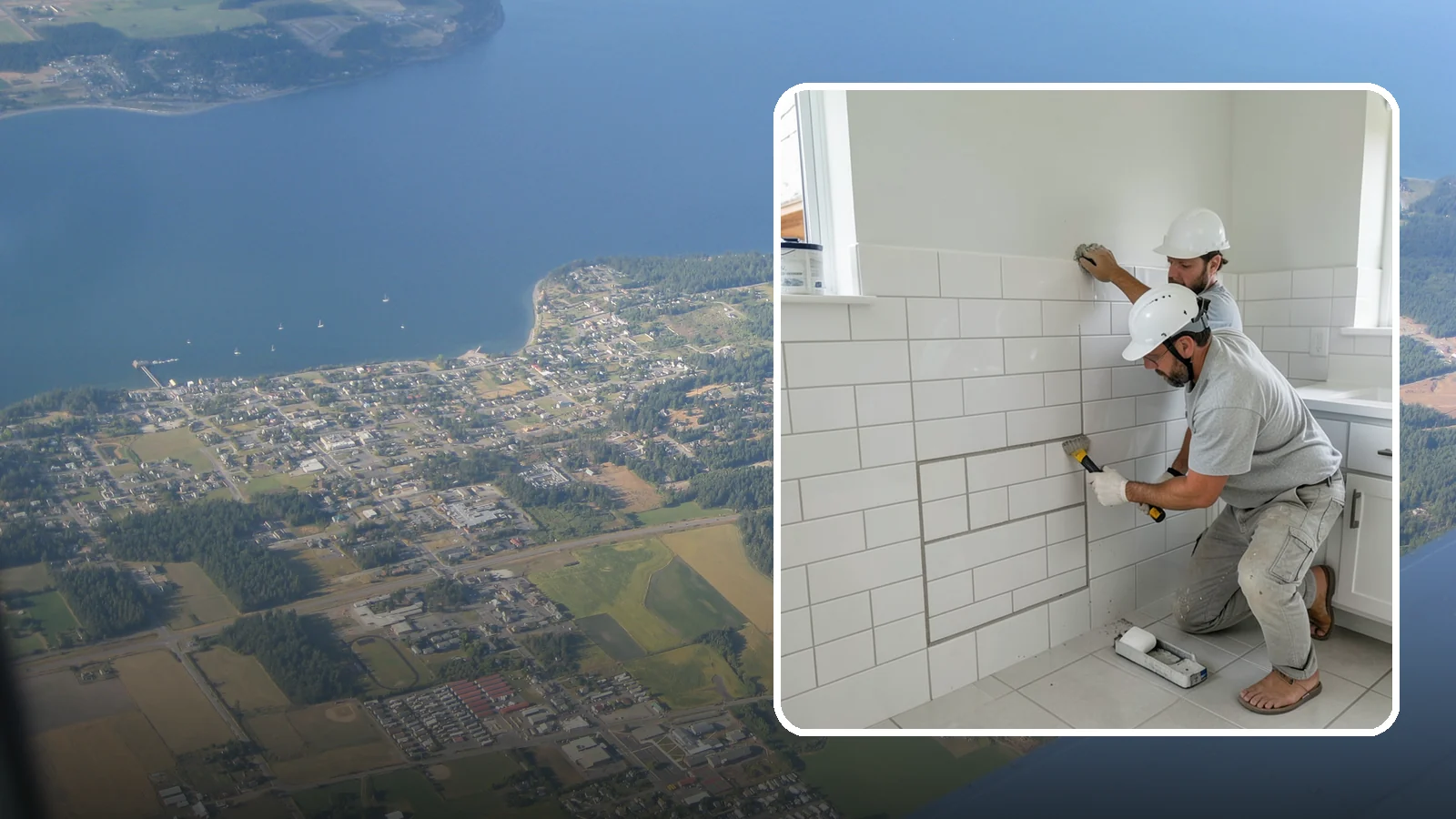 Regrouting in Coupeville, Island County, WA - Full removal and replacement of aging grout to renew an entire tiled surface.