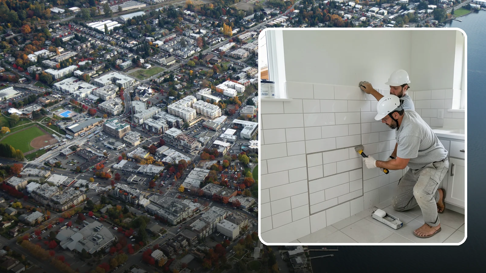 Regrouting in Kirkland, King County, WA - Full removal and replacement of aging grout to renew an entire tiled surface.