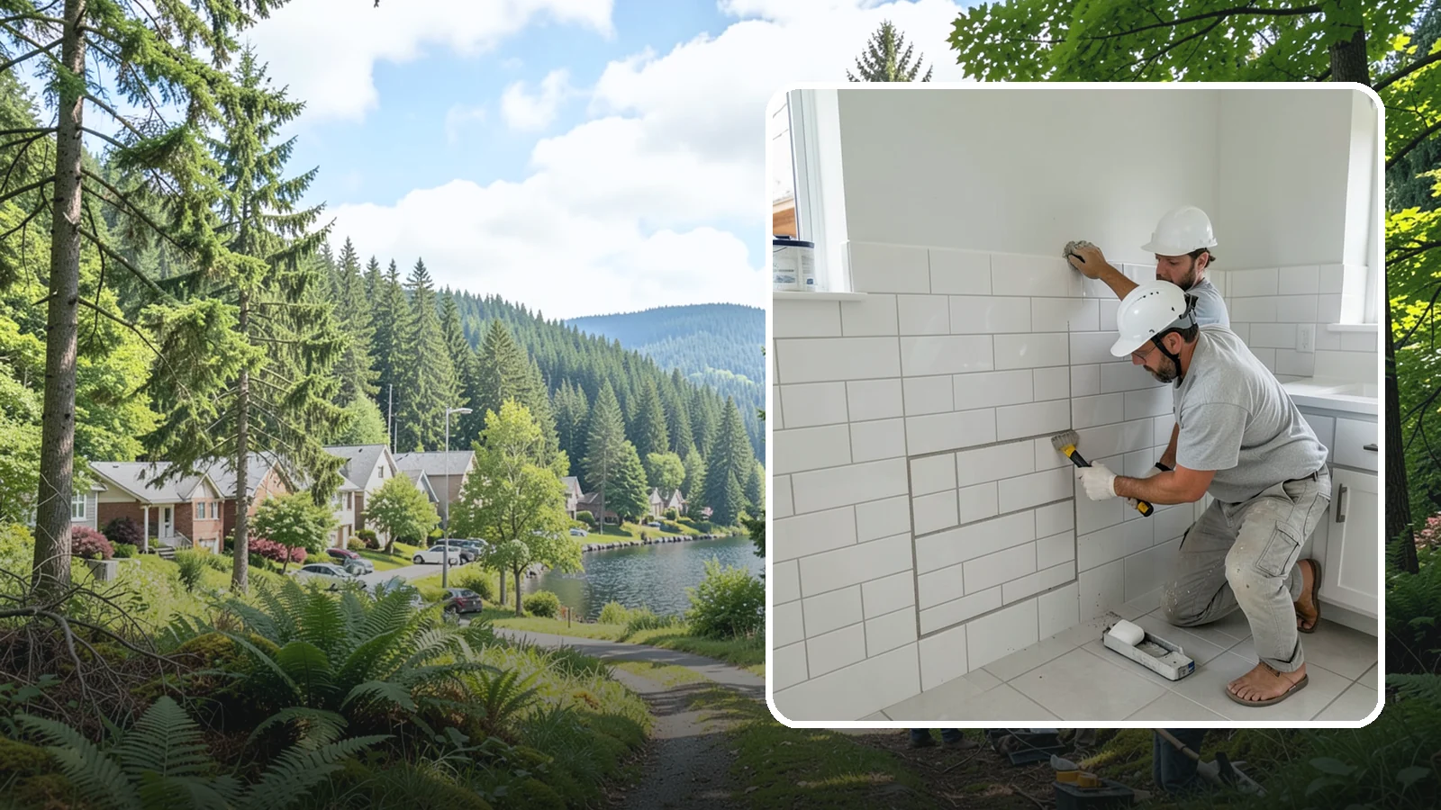 Regrouting in Lake Forest Park, King County, WA - Full removal and replacement of aging grout to renew an entire tiled surface.