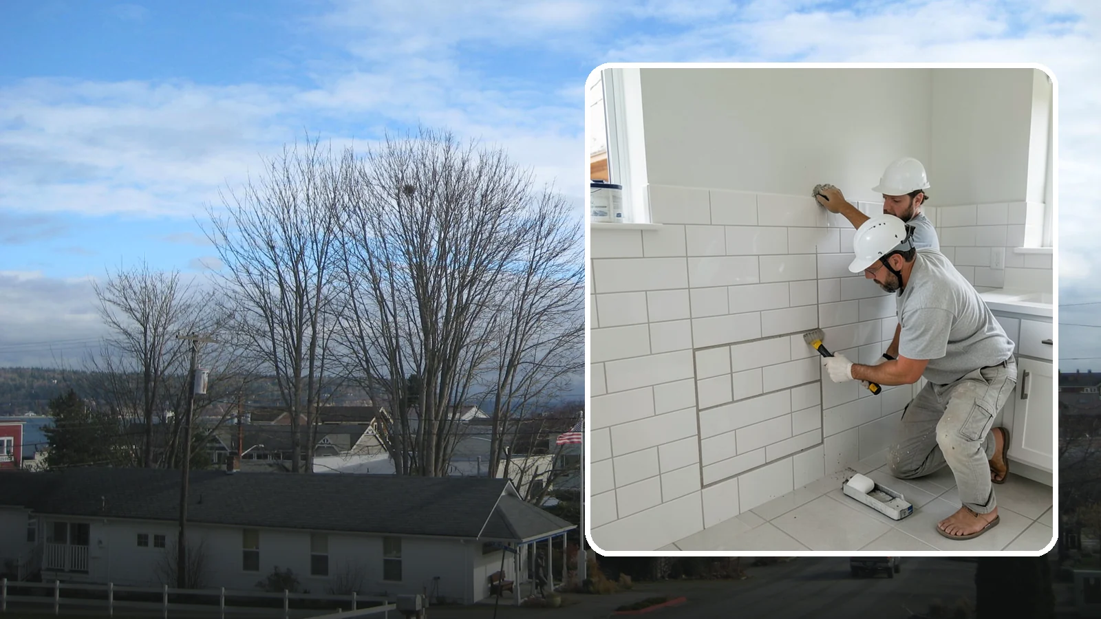 Regrouting in Langley, Island County, WA - Full removal and replacement of aging grout to renew an entire tiled surface.