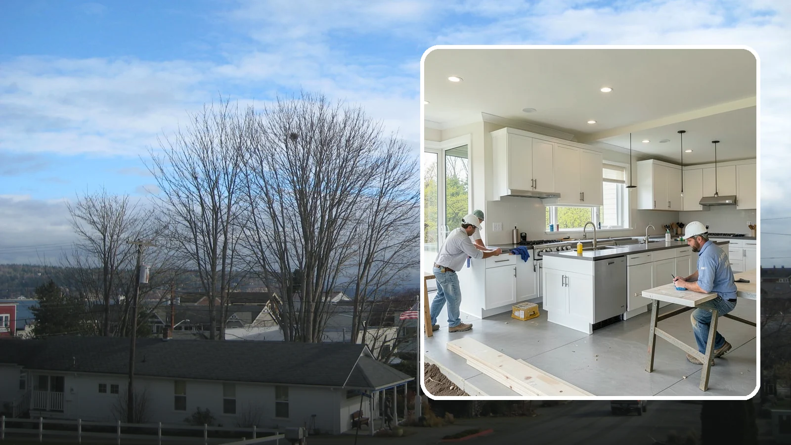 Restaurant Buildout in Langley, Island County, WA - Full construction of restaurant spaces including kitchens, dining rooms, and code systems.